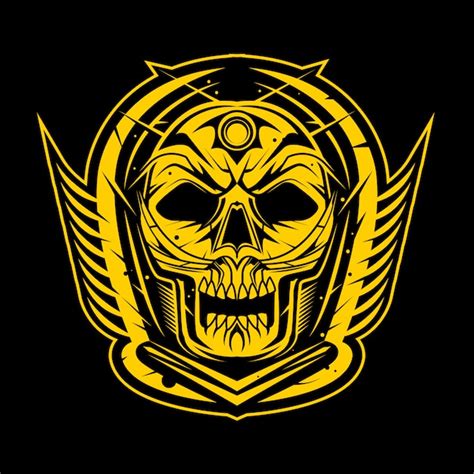 Premium Vector Skull Design Emblem With Wings Illustration