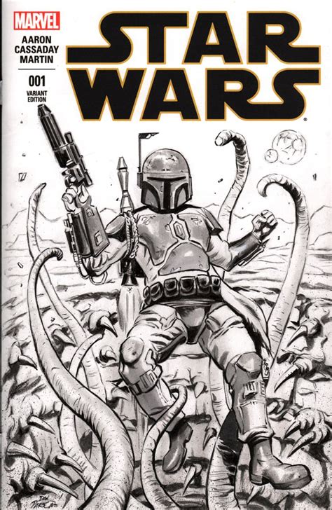 Star Wars Sketch Cover Featuring Boba Fett And The Pit Of Sarlacc By Dan Parsons Starwars