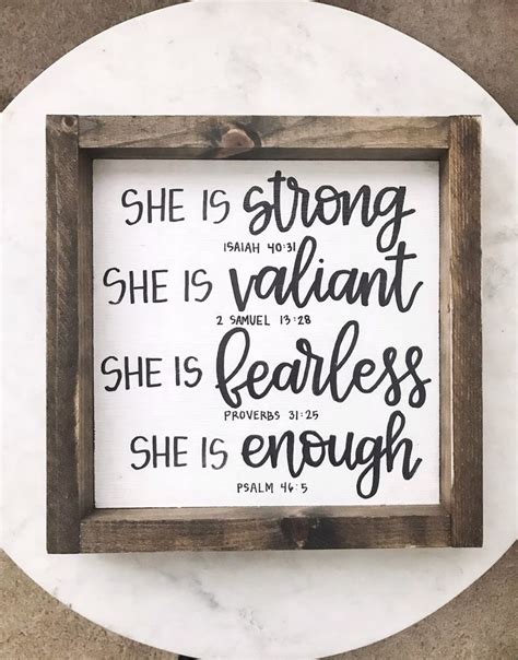 She Is Strong Valiant Fearless Enough Inspirational