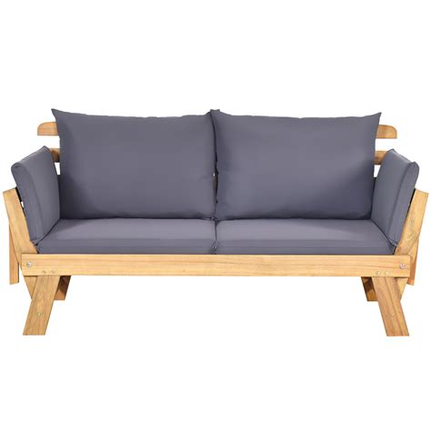 Shop birch lane for classic outdoor furniture & decor. Topbuy Outdoor Folding Daybed Patio Acacia Wood ...