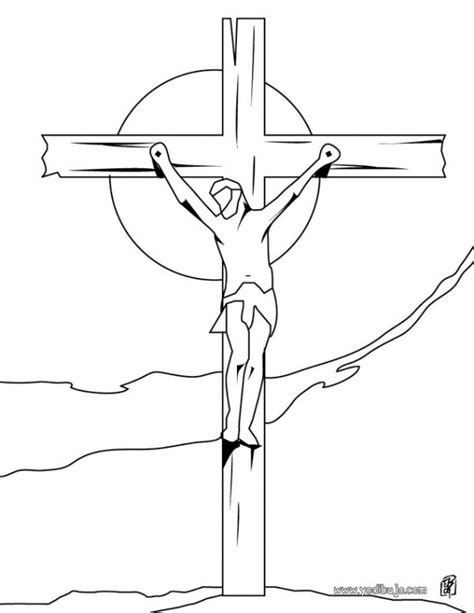 Dibujos De Cristo Crucificado Para Descargar Y Pintar Colorear Imágenes