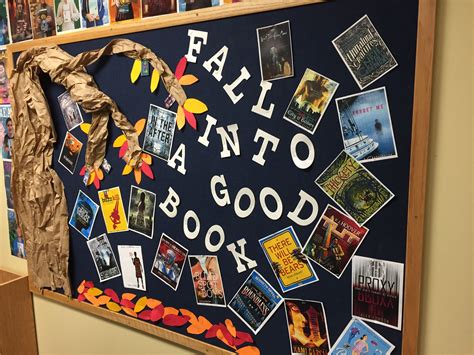 Fall Into A Good Book Library Bulletin Board Display For November