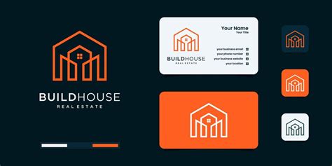 Premium Vector Simple Word Mark Build House Logo With Line Art Style