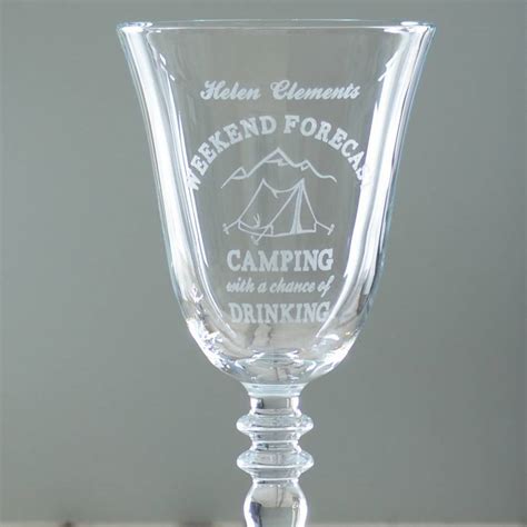 Camping Personalised Wine Glass By Chalk And Cheese