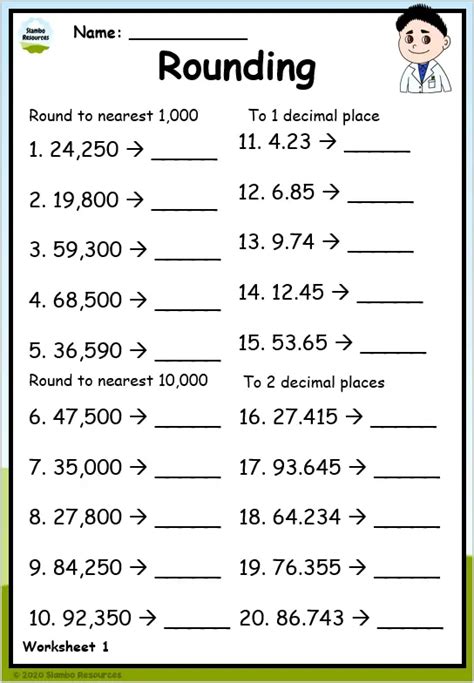 Rounding Off Numbers Worksheets Grade 5 Pdf