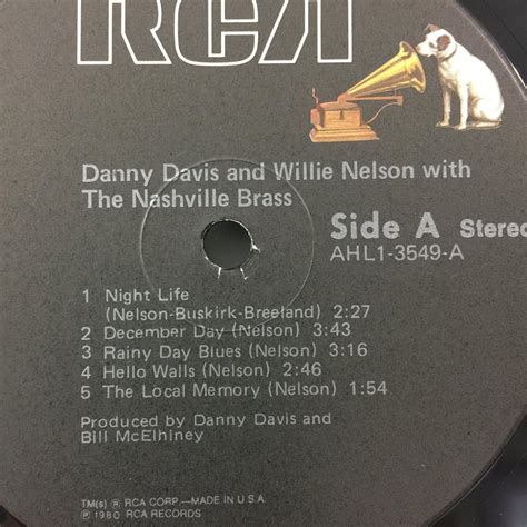 danny davis and willie nelson with the nashville brass vintage etsy