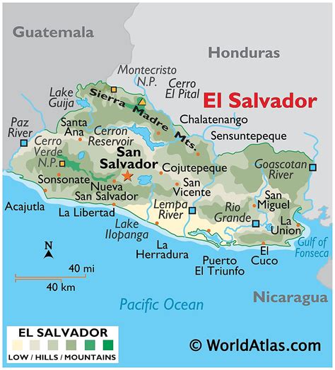 El Salvador Mapa Politico Mapa De El Salvador Politico Fisico Imprimir