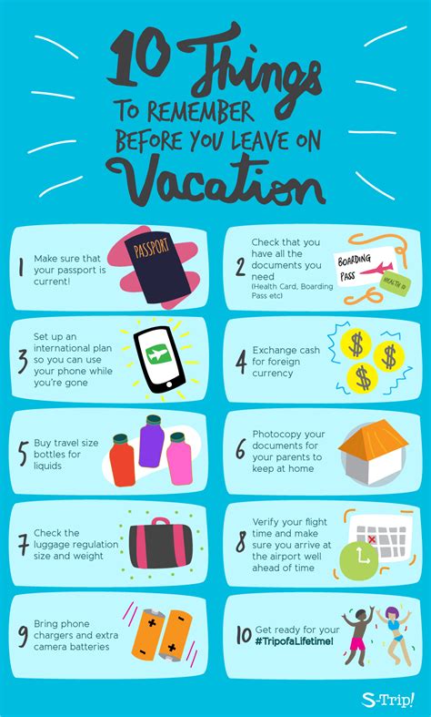 10 things to remember before you leave on vacation