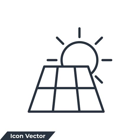 Solar Power Icon Logo Vector Illustration Sun Energy Solar Panels