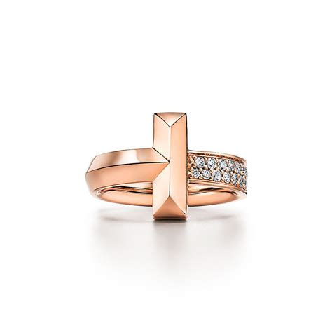 Tiffany T T1 Ring In Rose Gold With Diamonds 45 Mm Wide Tiffany And Co