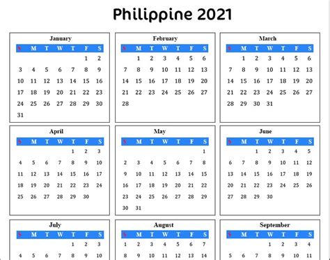Time And Date Calendar 2021 Philippines Philippines Holiday Calendar