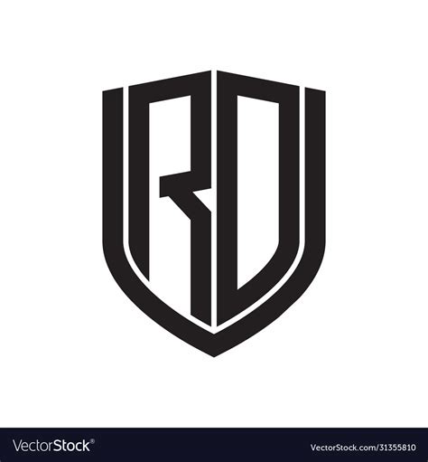 Rd Logo Monogram With Emblem Shield Design Vector Image