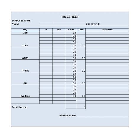 40 Free Timesheet Time Card Templates Template Lab