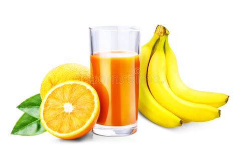 Orange Banana Juice Isolated Stock Image Image Of Leaf Nectar 73314945