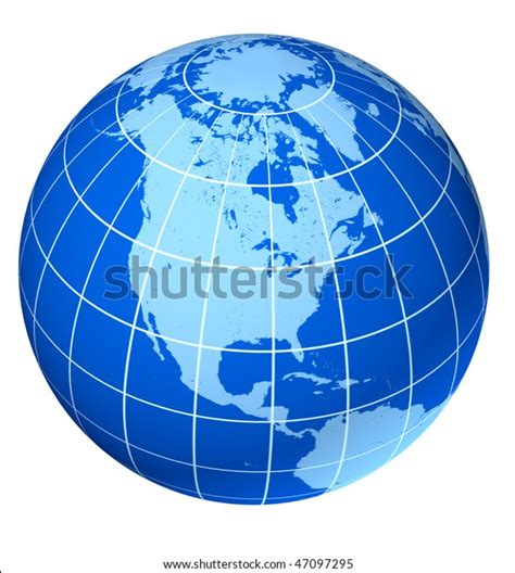 North America Blue Earth Globe Isolated Stock Illustration 47097295