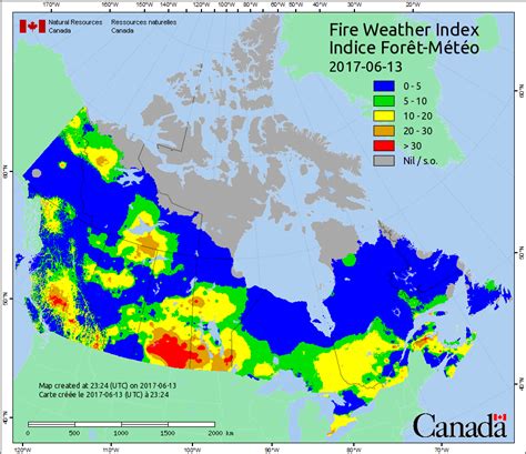 Fire Weather Maps Canadian Wildland Fire Information System Natural