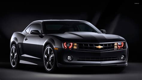 black chevrolet camaro front side view wallpaper car wallpapers 53331