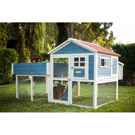 This beautiful blue chicken coop and run provides a safe and spacious living area for your chickens to roam and rest. Advantek Pointe Elizabeth Rooftop Garden Chicken Coop You ...