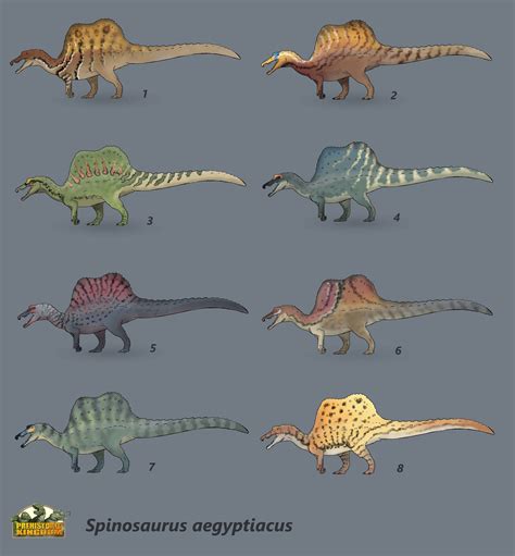 Spinosaurus Color Variations Prehistoric Kingdom Prehistoricanimals