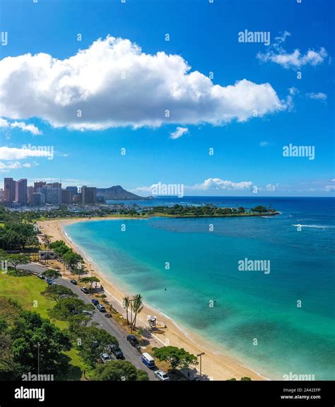 Ala Moana Beach Park Honolulu Oahu Hawaii Stock Photo Alamy