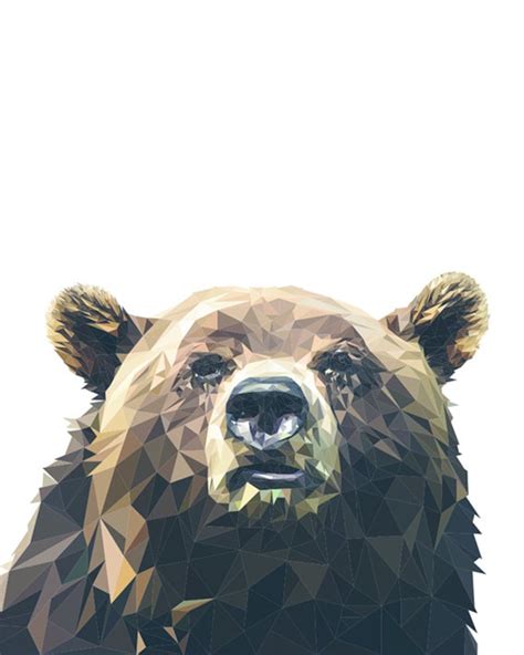 Geometric Bear Printable Wall Art Digital Download Printable Etsy