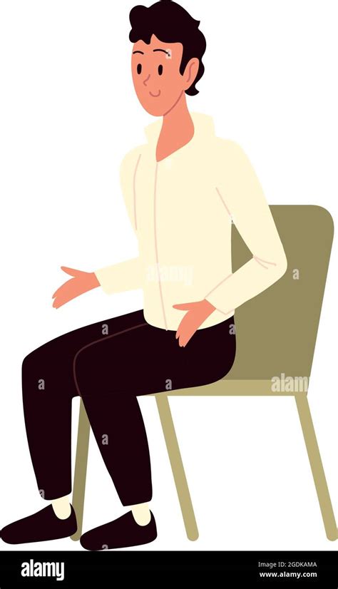 Man Sitting On Chair Stock Vector Image Art Alamy