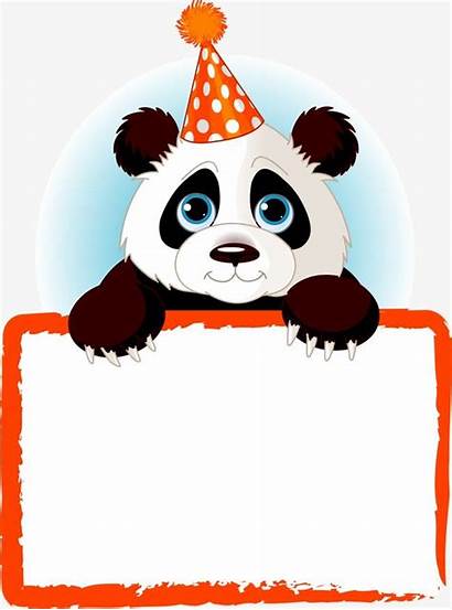 Panda Clipart Clip Birthday Label Cake Theme