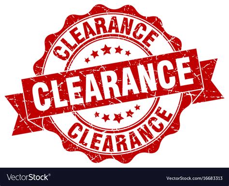 Clearance Stamp Sign Seal Royalty Free Vector Image
