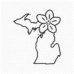 Michigan State Usa Flower Symbol Map Icon