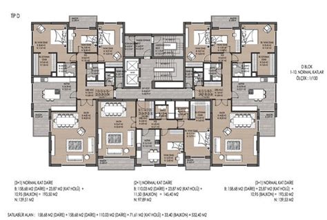 Apartman Kat Planı Konut Mimarisi Mimari Planları