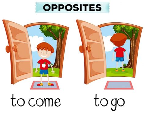 Free Vector Opposite Words For Come And Go