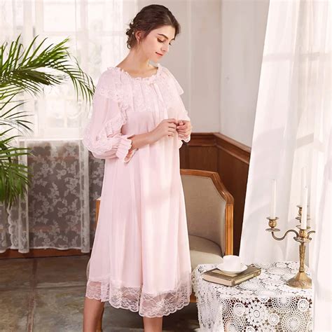 Ysmile Y Sweet Lace Nightgown Cotton Cute Beautiful Mesh Nightdress