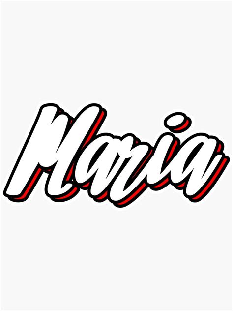Maria First Name Hand Lettering Design Sticker By Sulies Redbubble