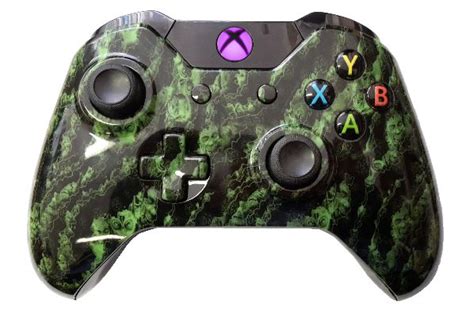 Green Zombie Hydro Dipped Xbox One Wireless Controller Purple Led