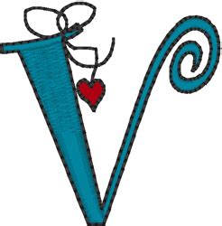 See more ideas about logo design, letter v, v logo design. Hanging Hearts Alphabet Embroidery Design