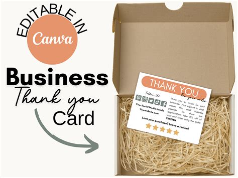 Canva Editable Business Thank You Card Graphic By Charnita Davis