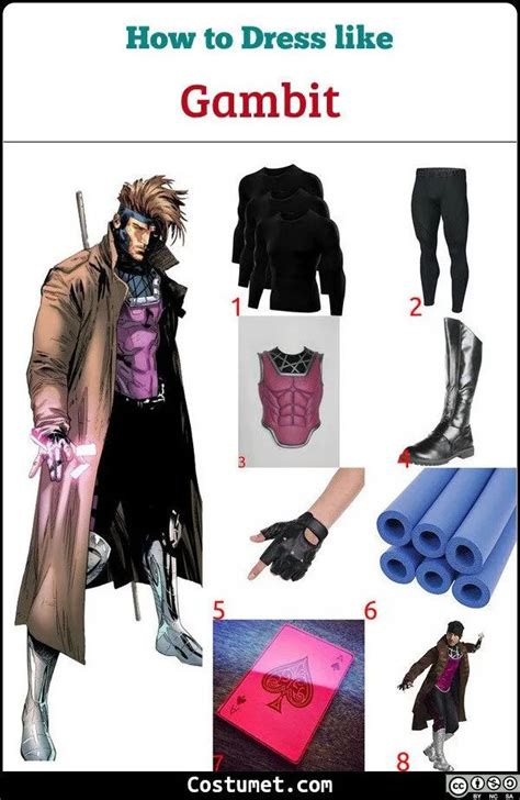 Gambit X Men Costume For Cosplay And Halloween 2023 Mens Costumes X