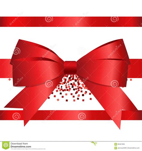 Card With Red Ribbon And Bow Vector Illustration Stock Vector