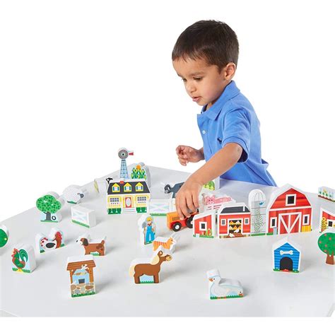 Melissa And Doug Wooden Farm And Tractor Play Set 33 Pcs 3 Melissa