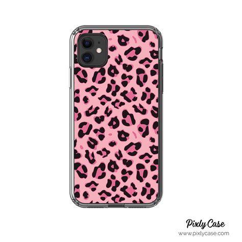 Pink Leopard Phone Case Clear Phone Case Pink Leopard Iphone Etsy