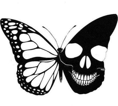 Skull Butterfly Tattoo Sketch Sanuwa Tattoos Symbols