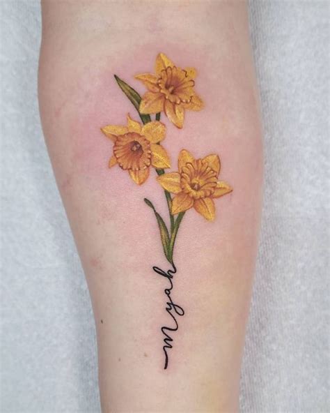 28 Wrist Small Daffodil Tattoo Aizahafshaan
