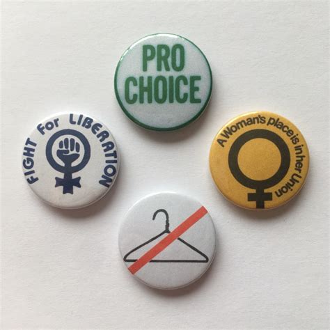 4 Feminist Vintage Remake Pinback Button Badges Pro Choice Etsy