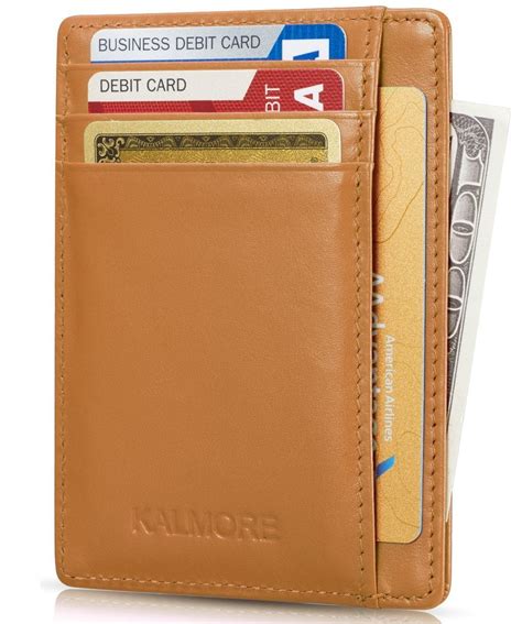Credit Card Holder With Id Window Rfid Protected Card Wallet Genuine
