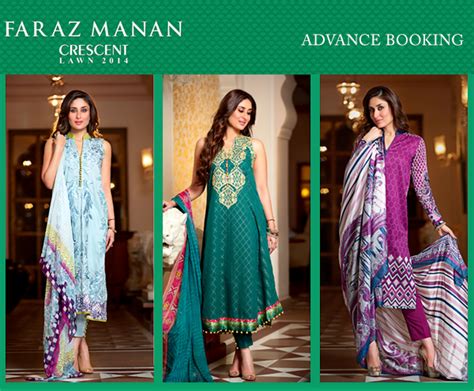 Faraz Manan Crescent Lawn Collection Summer Collection In Pakistan 2014