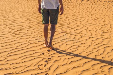A Man Lost In The Red Desert In Vietnam Mui Ne Stock Photo Image Of