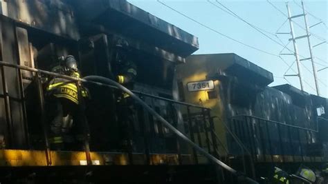 Csx Locomotive Catches Fire In Congers Stalls Train On Tracks