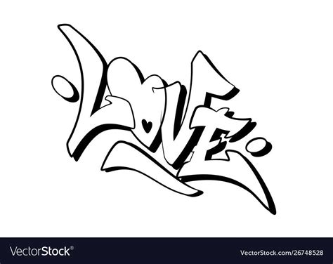 Love Word Drawn Hand In Graffiti Style Royalty Free Vector Ad