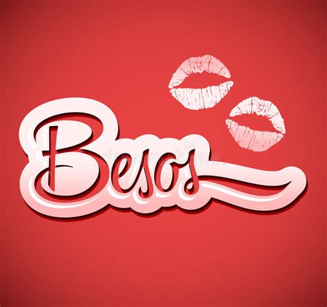 Besos Kisses Spanish Text Stock Vector Illustration Of