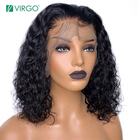 13x4 Short Bob Curly Human Hair Wig Glueless Lace Front Human Hair Wigs
